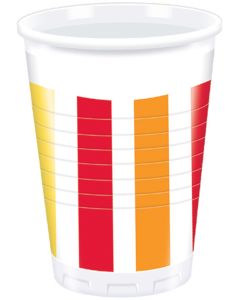 PEPPER STRIPES PLASTIC CUPS 200ML 10CT-PRO-80750