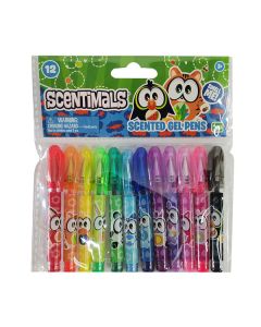 SCENTIMALS 12CT SCENTED MINI GEL PEN-KAN-7027