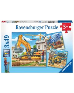 RAVENSBURGER 3X49PC PUZ LRG CONSTRUCTION VEHICLES-RVG-9226