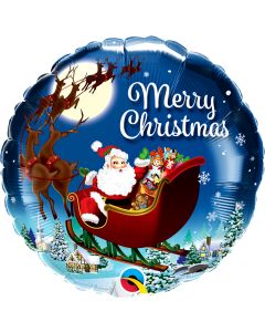 18 INCH FOIL RND CHRISTMAS ST. NICK 1CTP