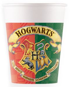 HARRY POTTER HOGWARTS HOUSE PAPER CUPS 200ML 8CT-PRO-93506
