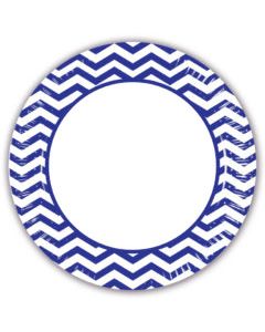 BLUE CHEVRON PAPER PLATES LARGE 23CM 8CT-PRO-85644
