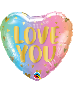 18 INCH FOIL LOVE YOU PASTEL OMBRE AND HEARTS 1CTP-QUA-97433