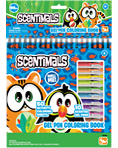 SCENTIMALS 50 SHEET COLORING BOOK WITH 10 GEL PENS-KAN-7421