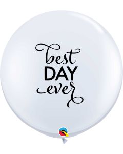 3 FT LATEX RND PRT WHITE BEST DAY EVER 2CTP-QUA-88201