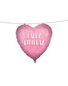 18 INCH AIR-HELIUM FOIL  BIRTHDAY PINK HEART 1CTP-PRO-92431