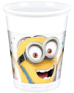 MINIONS BALLOON PARTY PLASTIC CUPS 200ML 8CT-PRO-88175