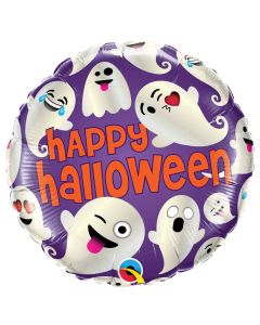 18 INCH FOIL HALLOWEEN EMOTICON GHOSTS 1CTP-QUA-58153