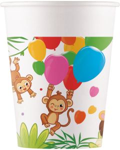 JUNGLE BALLOONS PAPER CUPS 200ML 8CT-PRO-93781