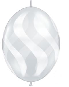 12 INCH LATEX QUICKLINKS WVY STRIPESWHT 50CTP-QUA-28071