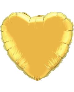 36 INCH FOIL METALLIC GOLD HEART PLAIN 1CTL-QUA-78451