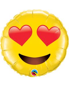 28 INCH SMILEY FACE WITH HEART EYES 1CTP-QUA-97541