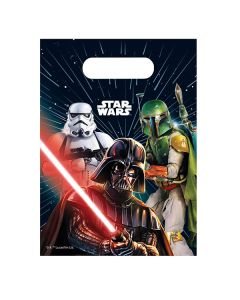 STAR WARS GALAXY PLASTIC PARTY BAGS 6CT-PRO-94090