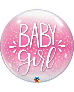 22 INCH SINGLE BUBBLE BABY GIRL PINK & CONFETTI DO-QUA-10035