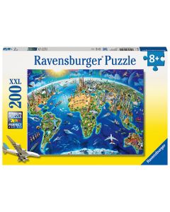 RAVENSBURGER 200PC XXL PUZZLE WORLD LANDMARKS MAP-RVG-12722