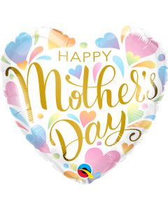 18 INCH FOIL MOTHERS DAY PASTEL HEARTS 1CTP-QUA-17444