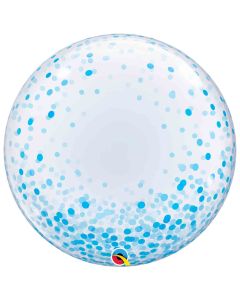 24 INCH DECO BUBBLE BLUE CONFETTI DOTS 1CTP-QUA-57789