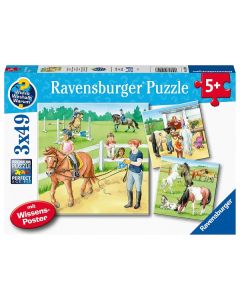 RAVENSBURGER 3X49PC PUZZLE HORSES-RVG-5129