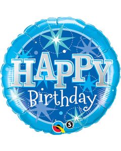 36 INCH FOIL RND SW BDAY BLUE SPARKLE 1CTP-QUA-43216
