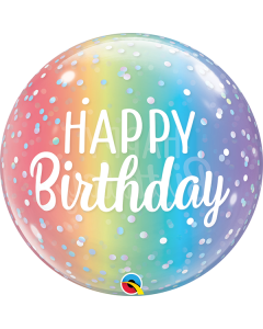 22 INCH SINGLE BUBBLE BIRTHDAY OMBRE & DOTS 1 CTP-QUA-13232