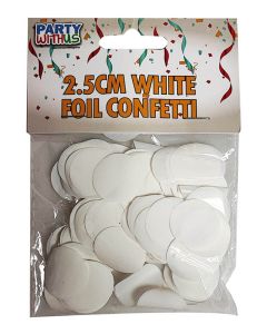 2.5CM WHITE FOIL CONFETTI 15G-BOR-82678