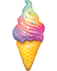 45 INCH FOIL RAINBOW SWIRL ICE CREAM 1CTP-QUA-87951