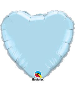 36 INCH FOIL PEARL LT BLUE HEART PLAIN 1CTL-QUA-74625