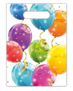 SPARKLING BALOON PLASTIC PARTY BAGS 6CT-PRO-88152