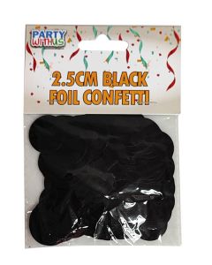 2.5CM BLACK FOIL CONFETTI 15G-BOR-82676