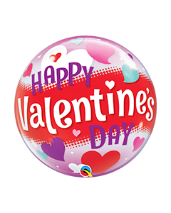 22 INCH SINGLE BUBBLE VALENTINES DAY HEARTS 1CTP-QUA-54603