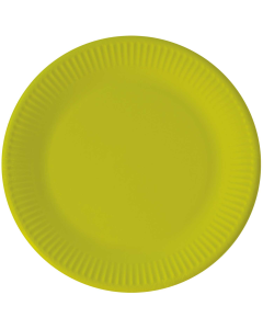SOLID LIME GREEN PAPER PLATES LARGE 23CM 8CT NG-PRO-93525