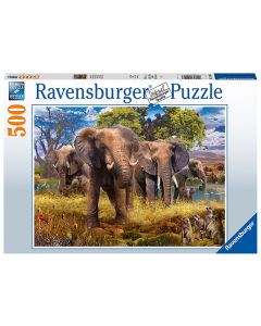 RAVENSBURGER 500PC PUZZLE ELEPHANT FAMILY-RVG-15040