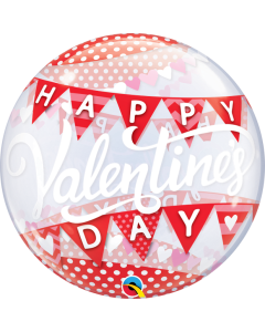 22 INCH SINGLE BUBBLE VALENTINES DAY BANNER 1CTP-QUA-78467