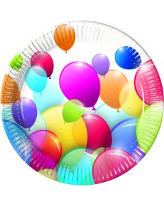 FLYING BALLOONS PAPER PLATES LARGE 23CM 10CT-PRO-80696