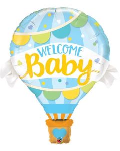 42 INCH FOIL WELCOME BABY BLUE BALLOON 1CTP-QUA-78654