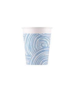 ECO COMPOST BLUE CIRCLES PAPER CUPS 200ML 8CT-PRO-92127