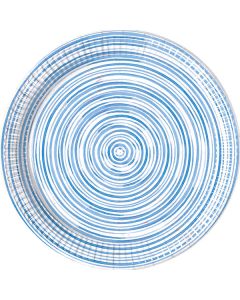 ECO COMPOST BLUE CIRCLES PAPER PLATES LRG 23CM 8CT-PRO-92128