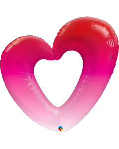 42 INCH FOIL PINK OMBRE HEART 1CTP-QUA-16650