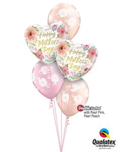 18 INCH FOIL HRT MOTHERS DAY PINK FLORAL 1CTP-QUA-82207