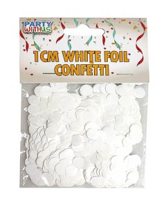 1CM WHITE FOIL CONFETTI 15G-BOR-82671