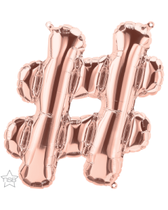 16 IN FOIL HASHTAG ROSE GOLD AIR FILLED 1CTP-QUA-59227