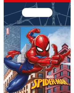 SPIDERMAN CRIME FIGHTER PLASTIC PARTY BAGS 6CT-PRO-94082