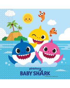 BABY SHARK TWO PLY PAPER NAPKINS 33X33CM 20CT-PRO-92542