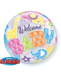 22 INCH SINGLE BUBBLE WELCME BBY ANIMAL PATNS 1CTP-QUA-25898