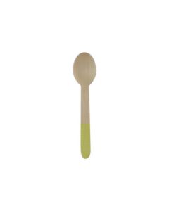 ECO WOODEN LIME GREEN CHEVRON SPOONS 8CT-PRO-90788