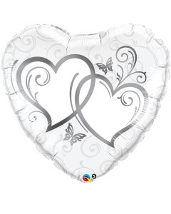 36 INCH FOIL HRT SW ENTWINED HEARTS SILVER 1CTP-QUA-17239