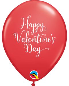 11 INCH LATEX RED HAPPY VDAY DAY SCRIPT 50CTP-QUA-46063