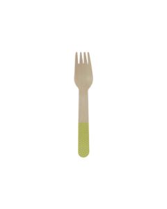 ECO WOODEN LIME GREEN CHEVRON FORKS 8CT-PRO-90792