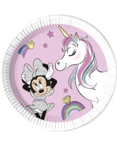 ECO MINNIE UNICORN DR IND COMPOST PLATES 23CM 8CT-PRO-90813