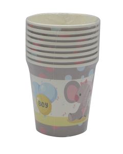 BOY OR GIRL LITTLE ELLIES PAPER CUPS 200ML 8CT-LCY-82459